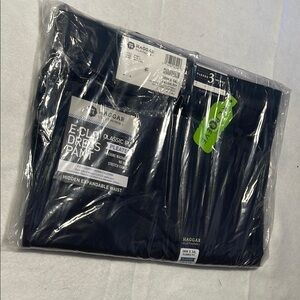 Haggar Black New Pleated Dress Pants 36 x 34 Repreve Stria Expandable Waist Mens